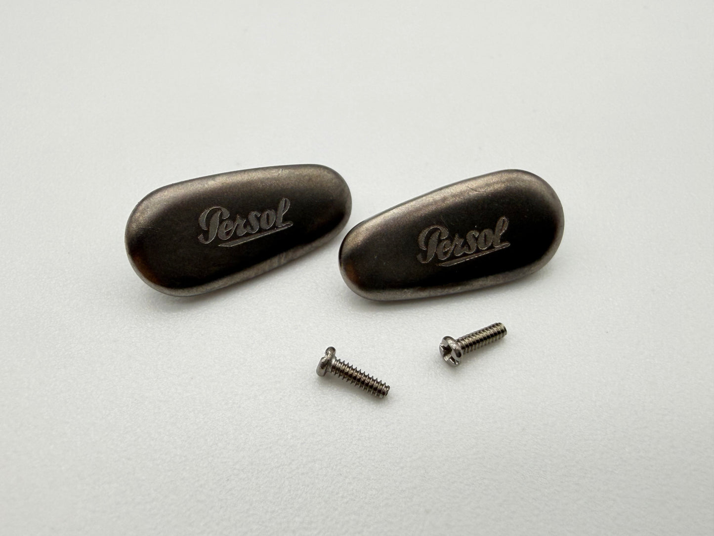 Persol Nose Pads for Sunglasses Eyeglasses Silver Natural Titanium 14mm With Screws Authentic Japan NEW