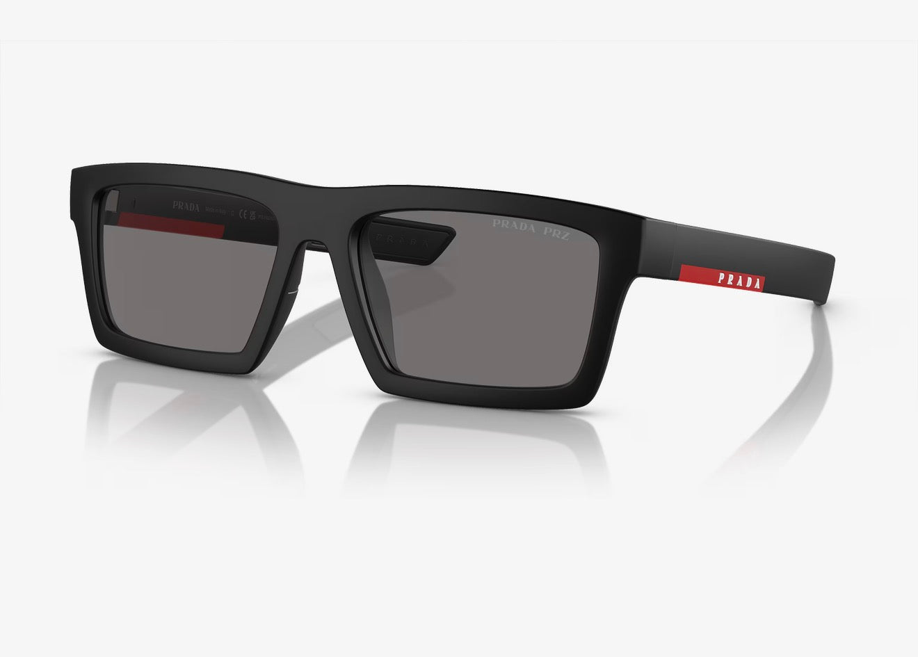 Prada Linea Rossa PS 02ZSU 55mm Dark Gray Polarized / Matte Black Italy Open Box