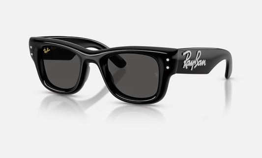 Ray-Ban Wayfarer Puffer 47mm Black w Strass / Dark Gray RB 4940B 68487 NEW