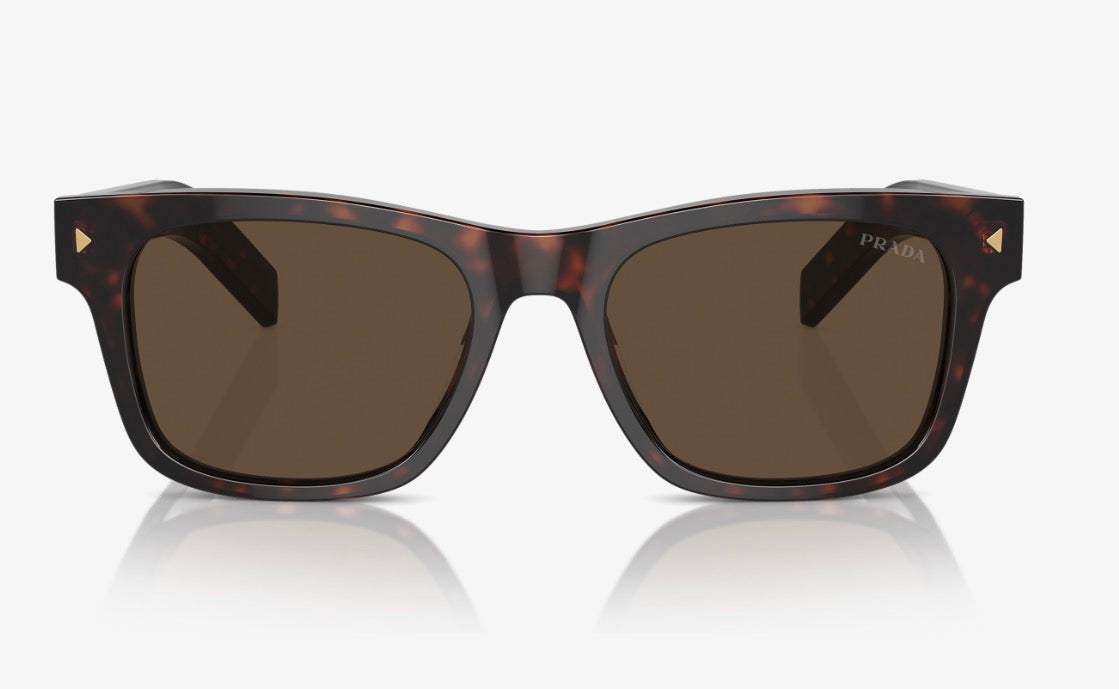 Prada PR A17s 51mm Wayfarer Radica Tortoise/ Dark Brown Glass Lens Italy NEW