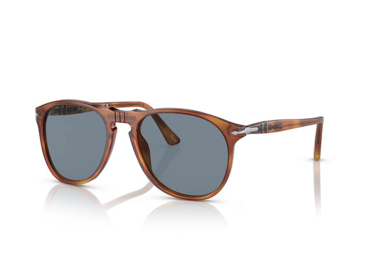 Persol PO 9649 S 52mm Tara di Siena 96 / 56 Light Blue Italy NEW Open Box