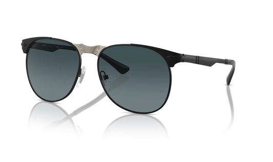 Persol 649 IRON 55mm Black / Polarized Dark Blue 1130 S3 Italy NEW