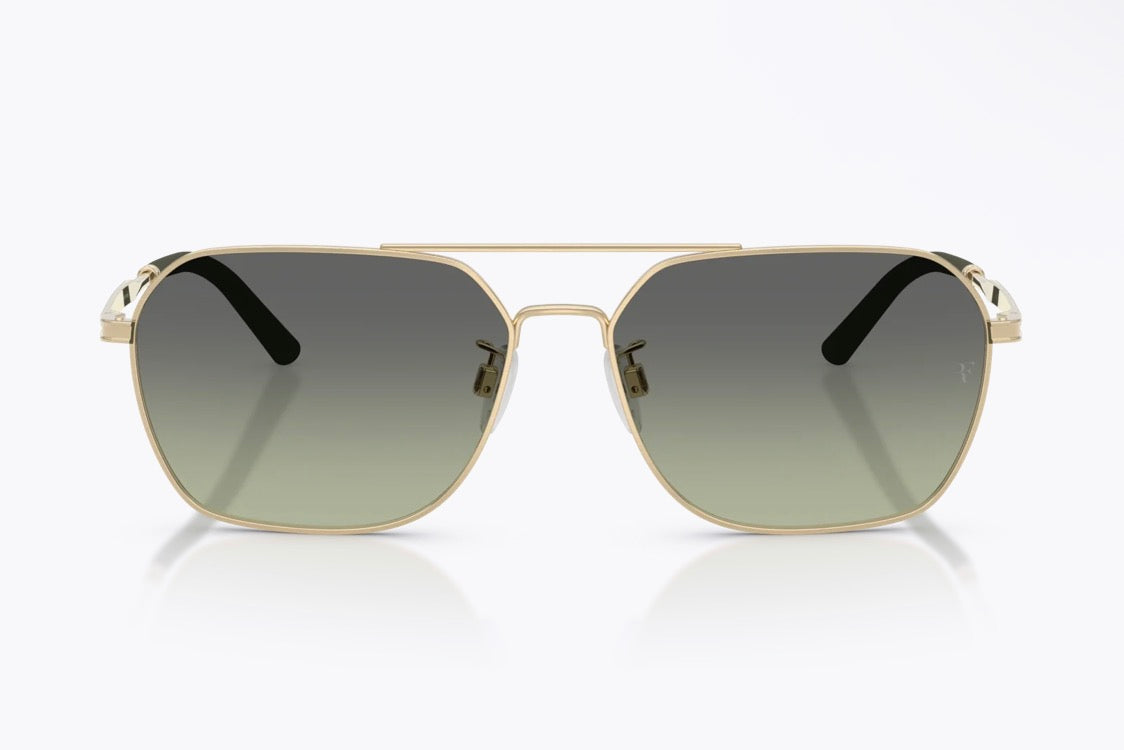 Oliver Peoples R-17 Roger Federer 58mm Brushed Gold / Forest Gradient OV 1377S 52452A Italy NEW