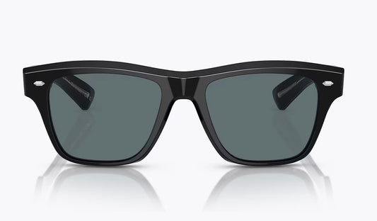 Oliver Peoples Oliver Sixties Sun 52mm OV 5522 SU 14923R Black / Blue Polarized Italy Preowned