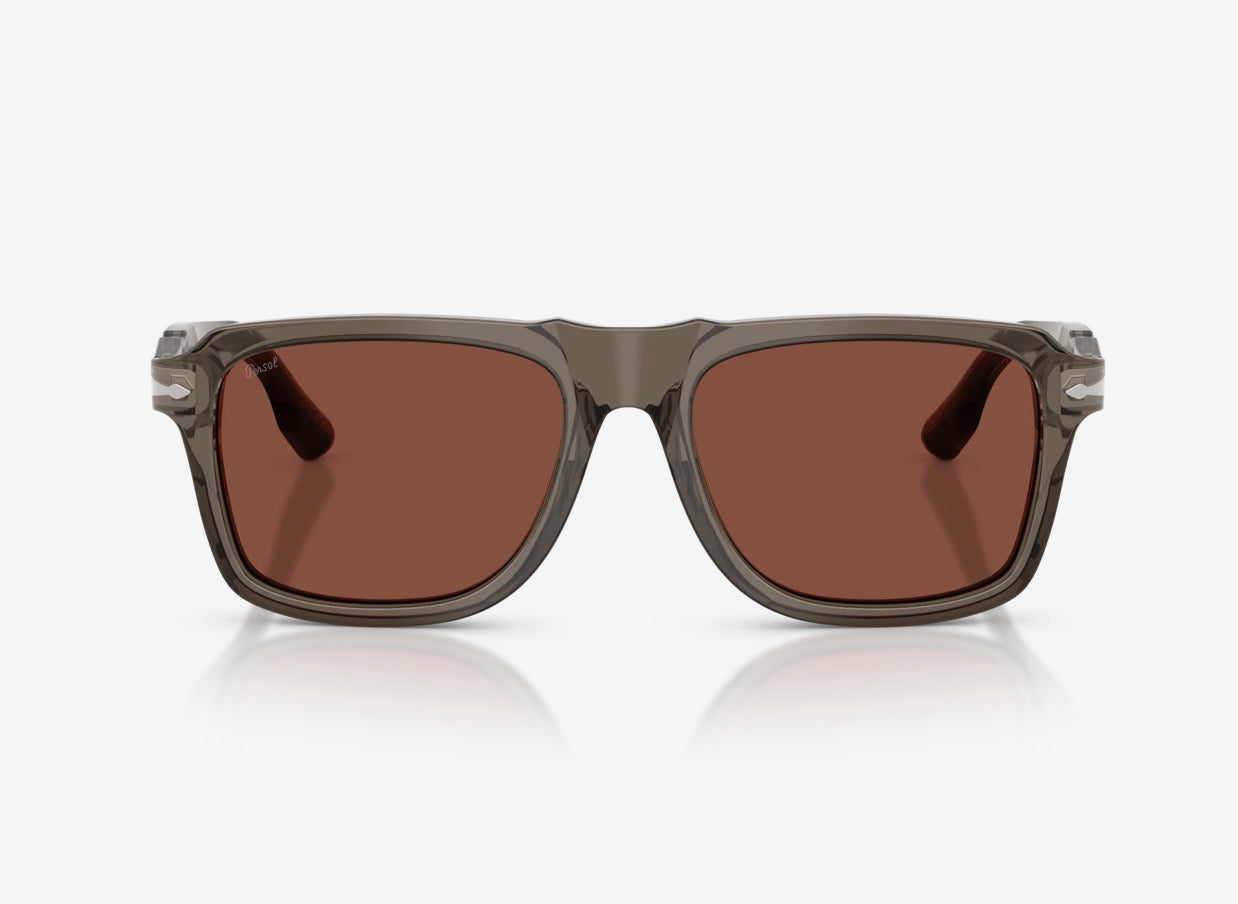 Persol PO 8002S 55mm Opal Gray / Red Crystal Italy Open Box