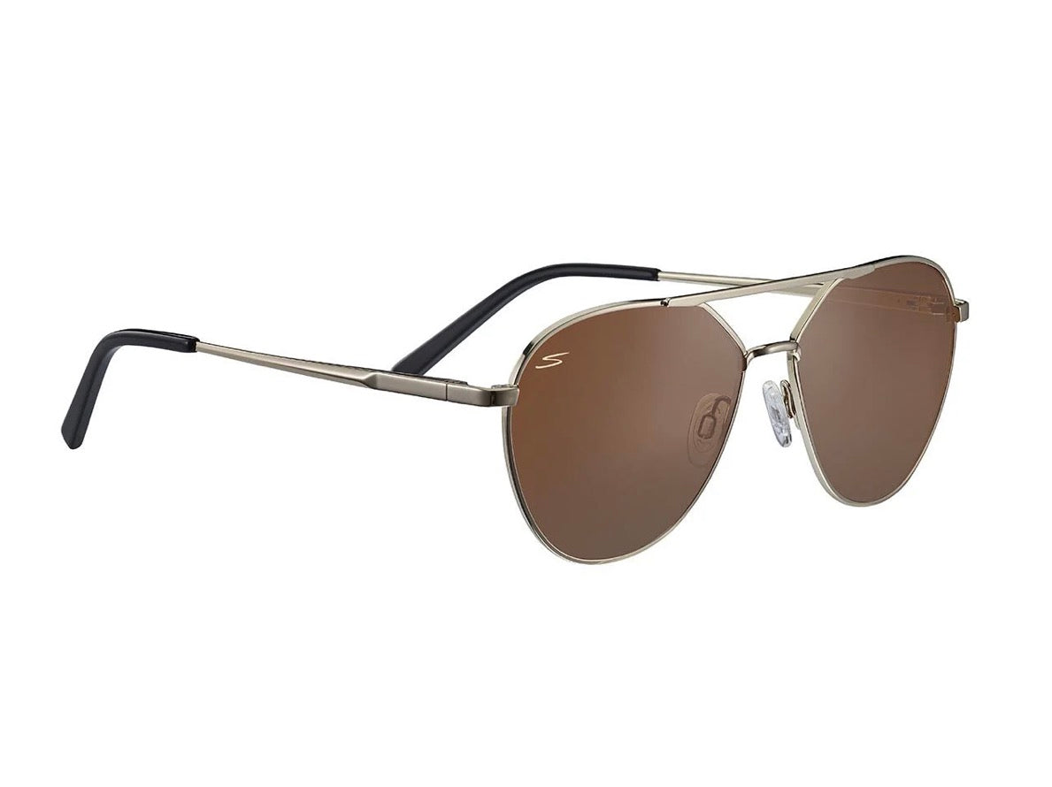 Serengeti Odell 56mm Shiny Light Gold / Saturn Drivers Polarized SS 555001 Itlay NEW