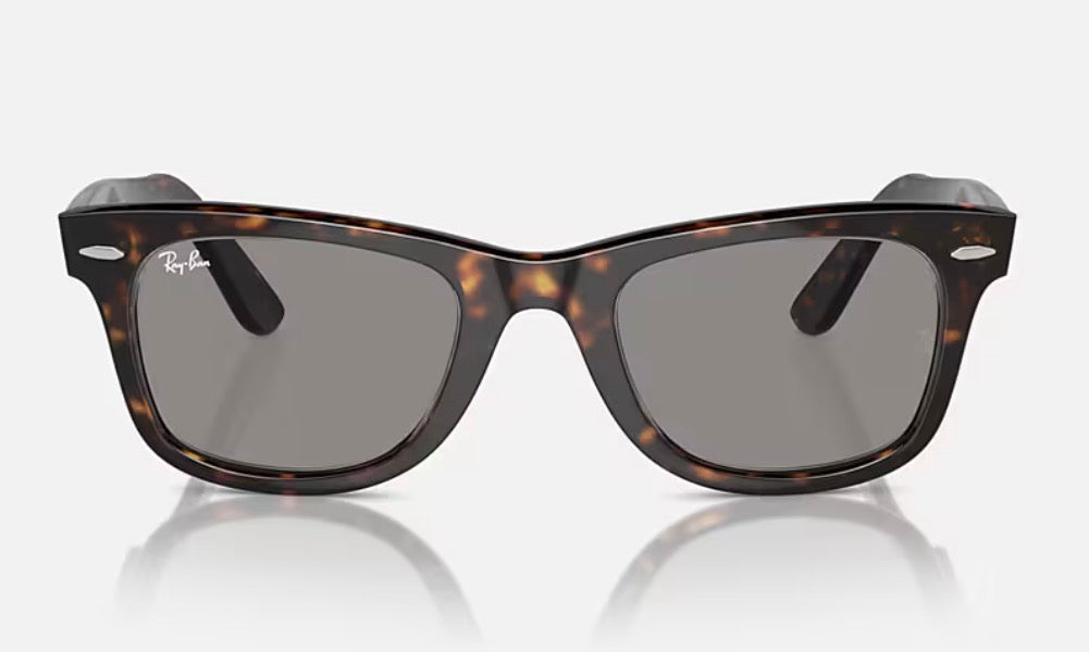 Ray-Ban Original Wayfarer 50mm RB 2140 Havana / Gray Glass Lens 1382R5 Italy NEW