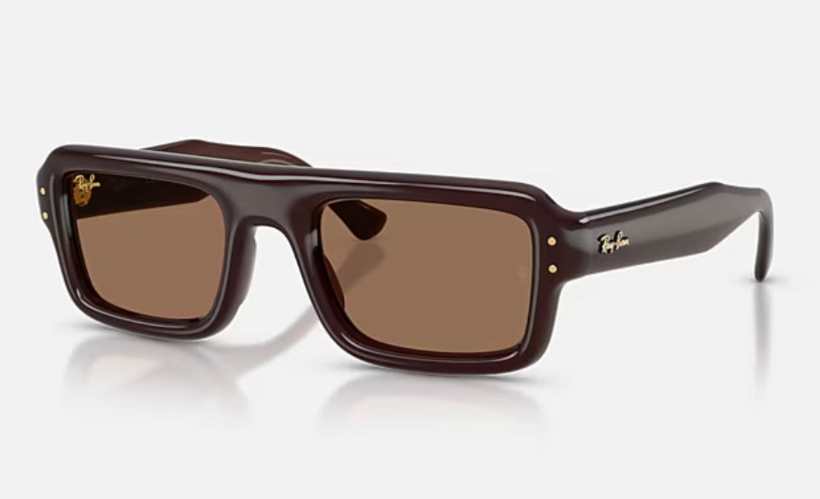 Ray-Ban FLACKO PUFFER 52mm  Polished Transparent Dark Brown / Dark Brown RB 4954 NEW