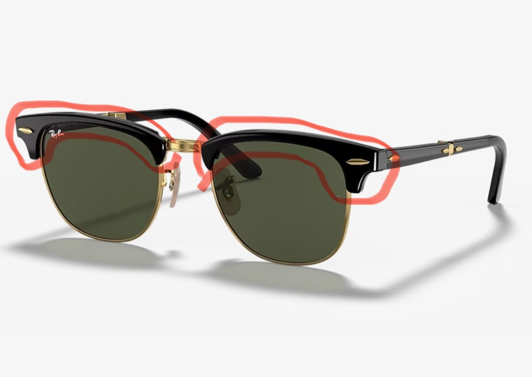 Genuine Ray Ban RB 2176  Clubmaster Folding