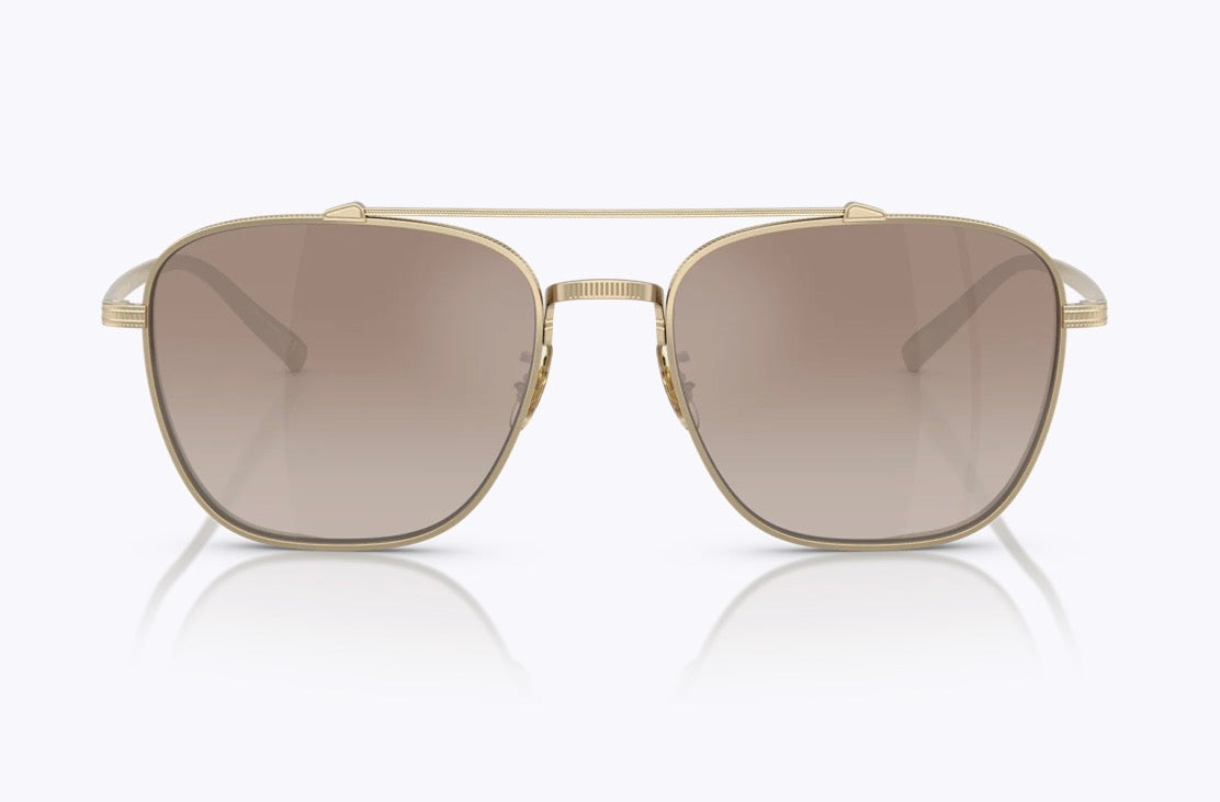 Oliver Peoples Avison 55mm Soft Gold Titanium / Tuscan Brown Gradient Mirror Crystal Lens OV 1349ST Japan NEW