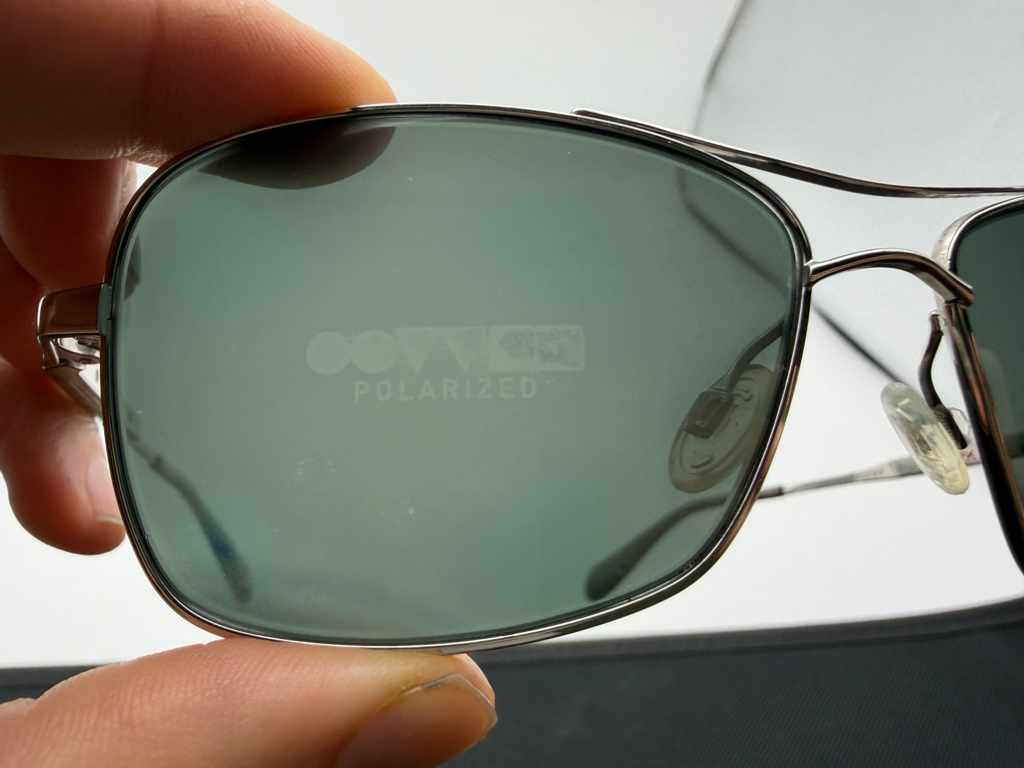 Oliver Peoples Sanford 57mm OV 1130 5133 P2 Silver S Midnight Express VFX Polarized Japan Preowned