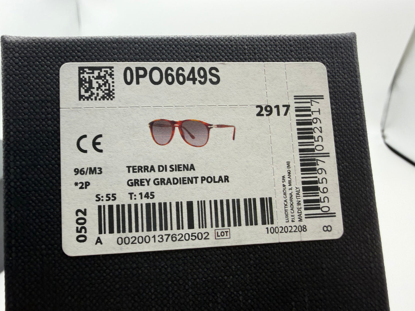 Persol PO 6649 S 96/M3 55 Terra Di Siena Brown/Grey Polarized Italy Open Box