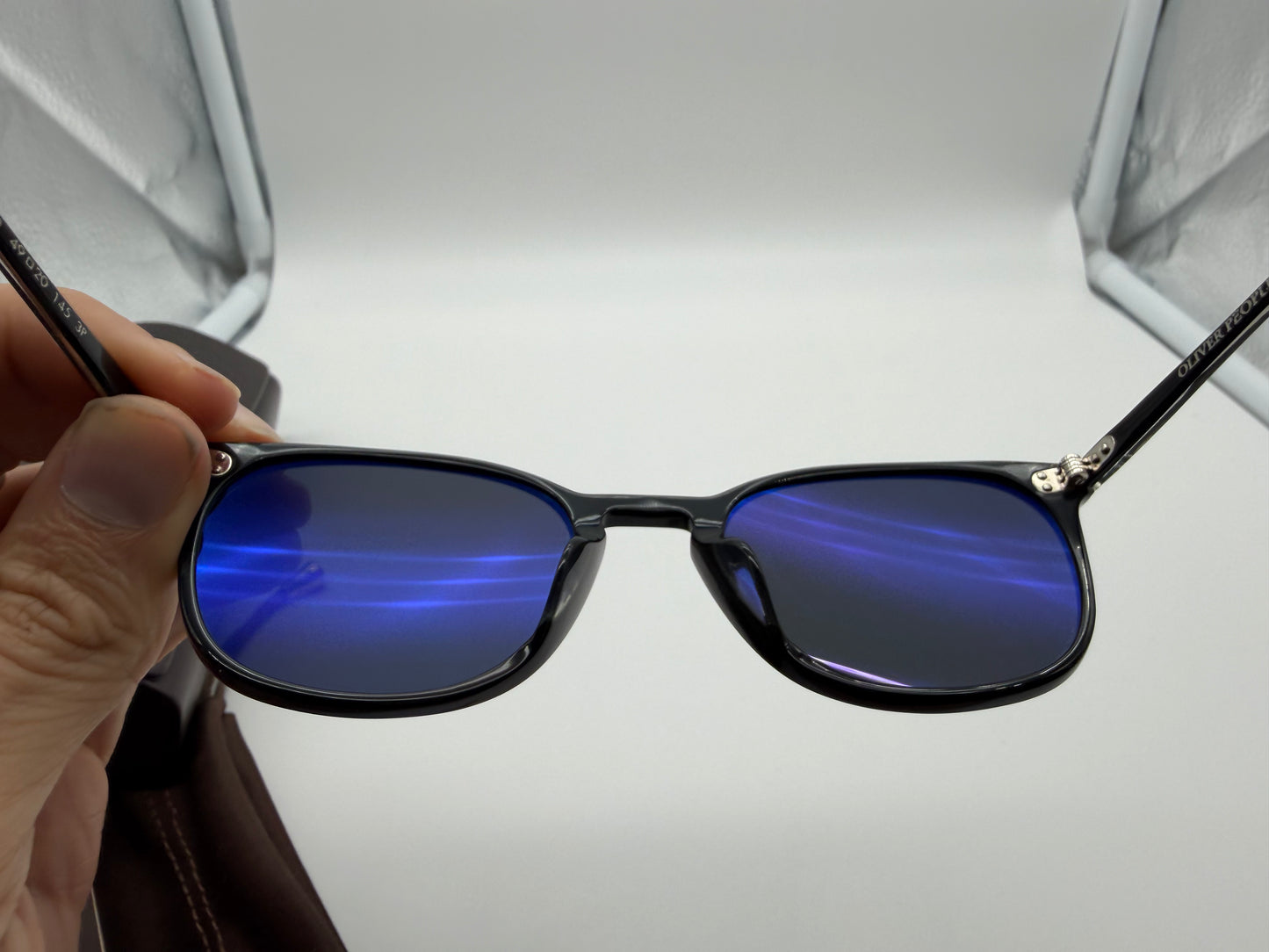 Oliver Peoples Finley Vintage Sun 49mm OV 5397SU 1005P1 Black Crystal - G 15 Polarized Sunglasses Italy Missing Box