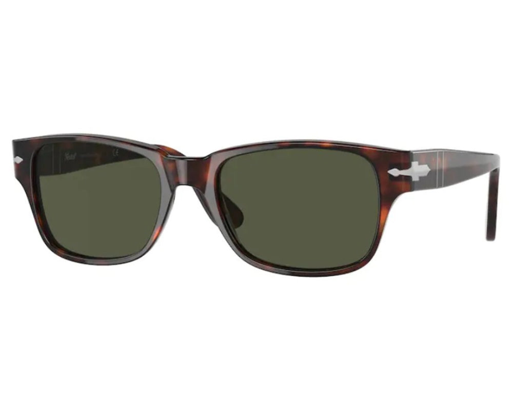 Persol PO 3288 55mm Havana / Green Crystal 25 / 31 Italy Open Box