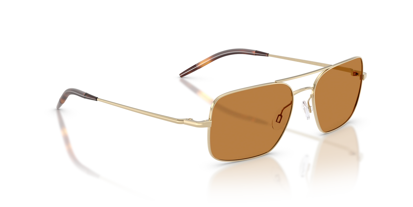Oliver Peoples Victory II 55mm Gold / Cognac Crystal Lens OV 1373 S Italy NEW