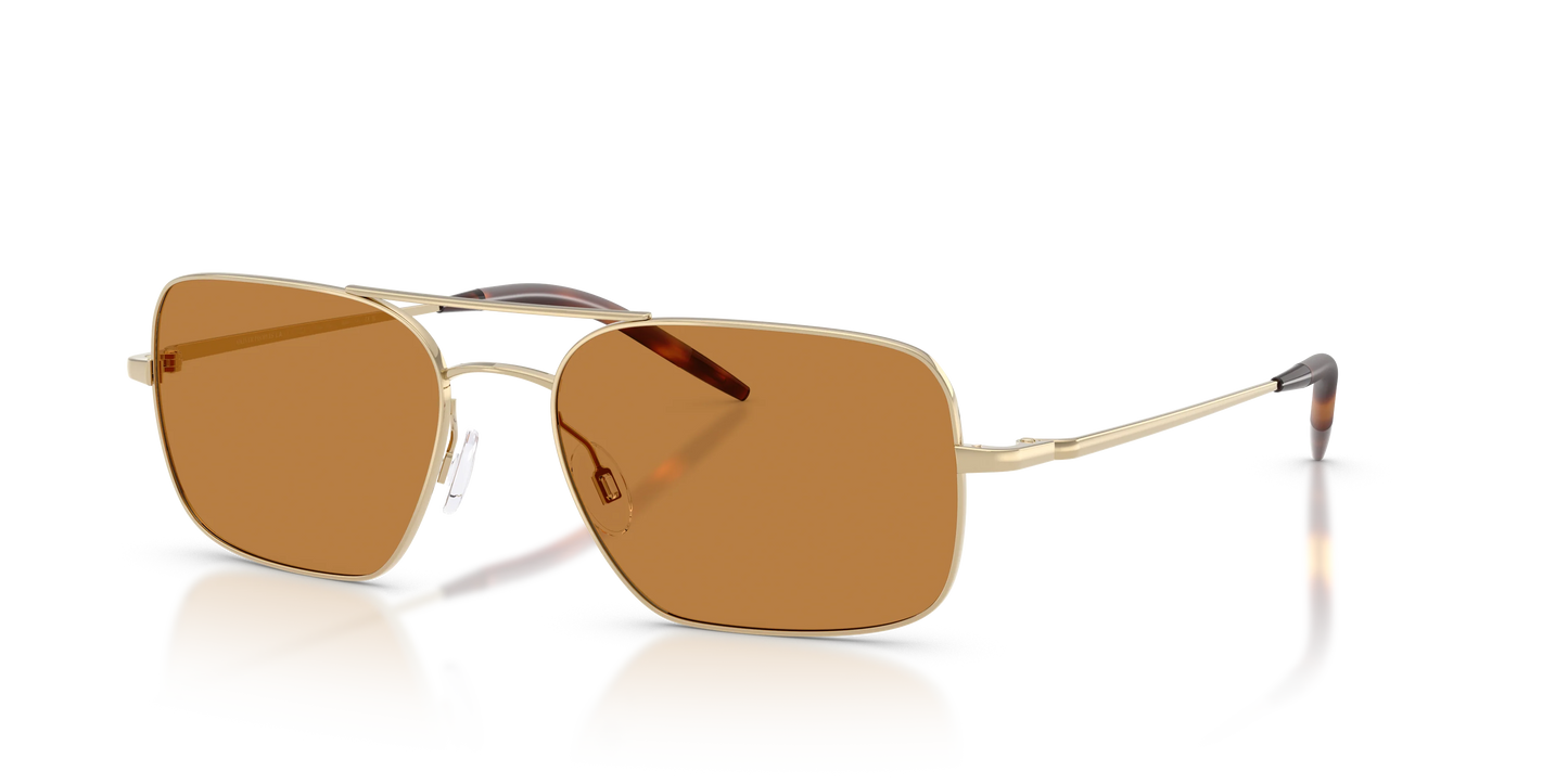 Oliver Peoples Victory II 55mm Gold / Cognac Crystal Lens OV 1373 S Italy NEW