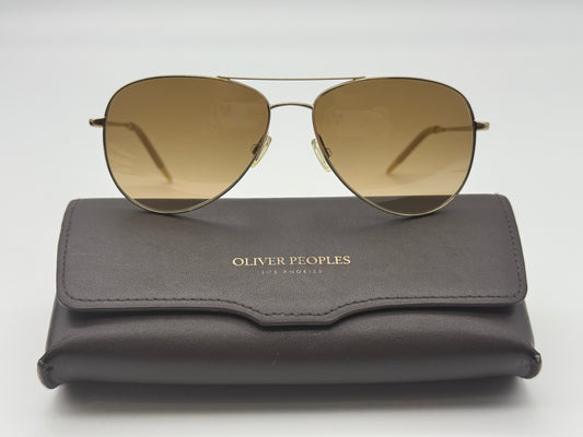 Oliver Peoples Kannon 59mm OV 1191 S 503551 GOLD PHOTOCHROMIC CHROME/AMBER VFX Italy Preowned