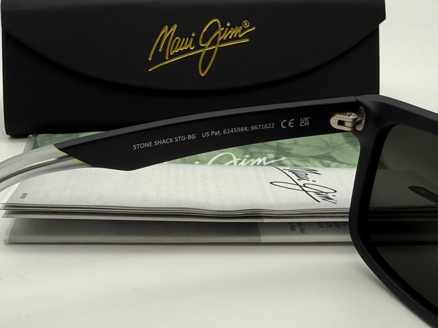 Maui Jim Stone Shack 55mm Matt Black - Crystal / Neutral Gray Bi Gradient Mirror Polarized NEW