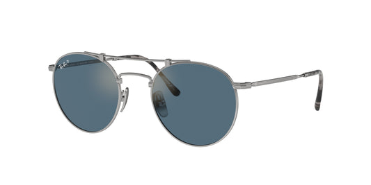 Ray-Ban Round Double Bridge Titanium 50mm Demi Gloss Blue Mirror Gold RB 9165 Japan NEW