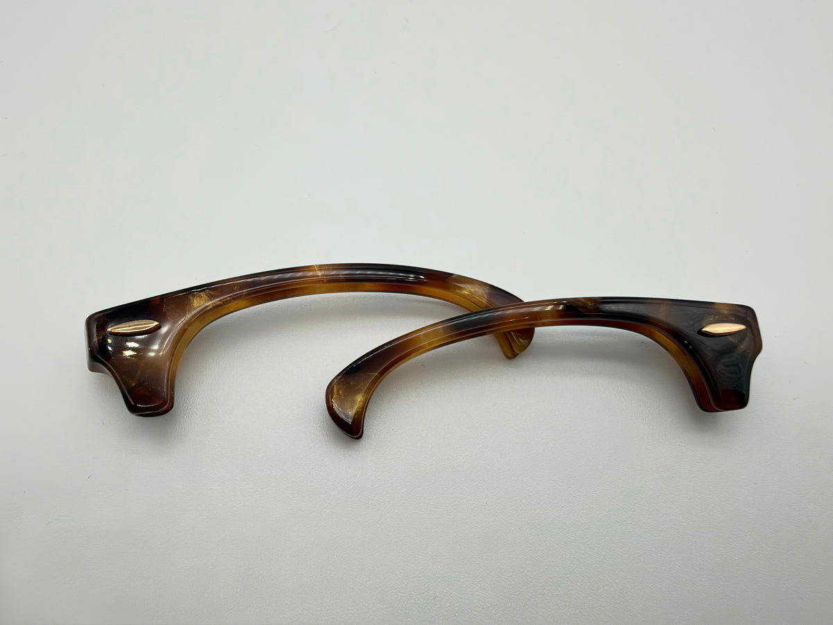 Genuine Ray Ban RB3016 Clubmaster Replacement Gold Fleck / Gold Front Browbars 51mm Authentic NEW