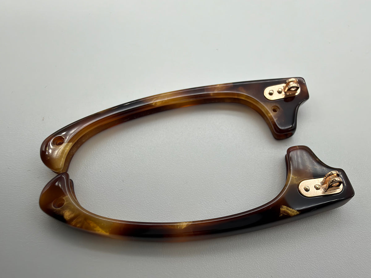 Genuine Ray Ban RB3016 Clubmaster Replacement Gold Fleck / Gold Front Browbars 51mm Authentic NEW