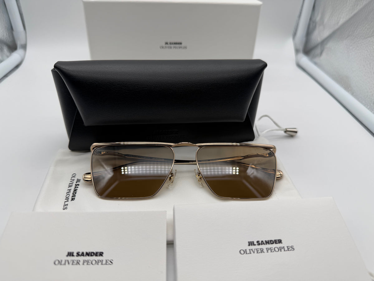 Oliver Peoples Jil Sander Edition 2 Gold Titanium / Soft Gold Crystal Lens OV 1370ST Japan NEW