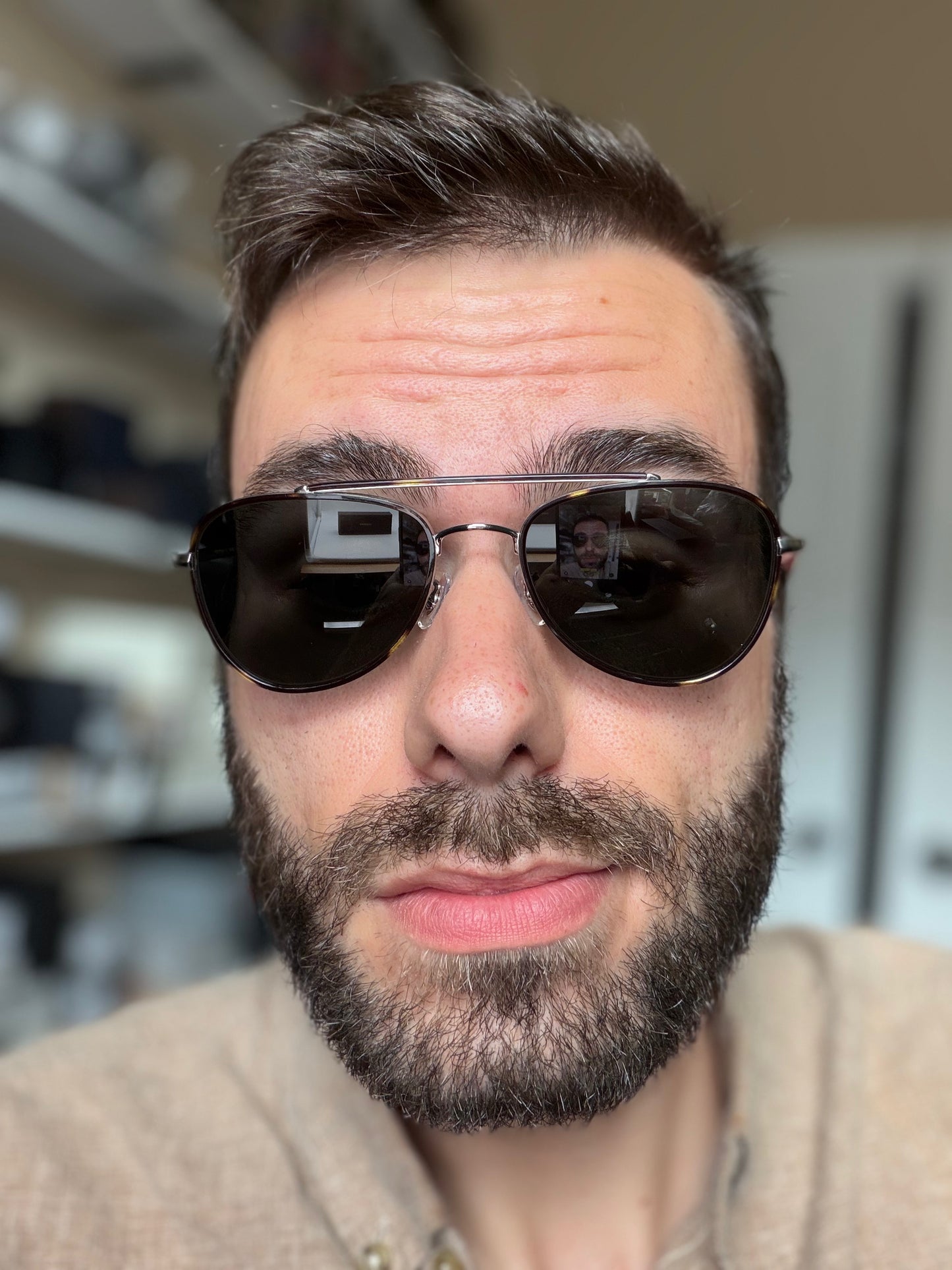 Oliver Peoples Sacoye 52mm OV 1372 ST Silver Titanium / Midnight Express Polarized Crystal Japan NEW