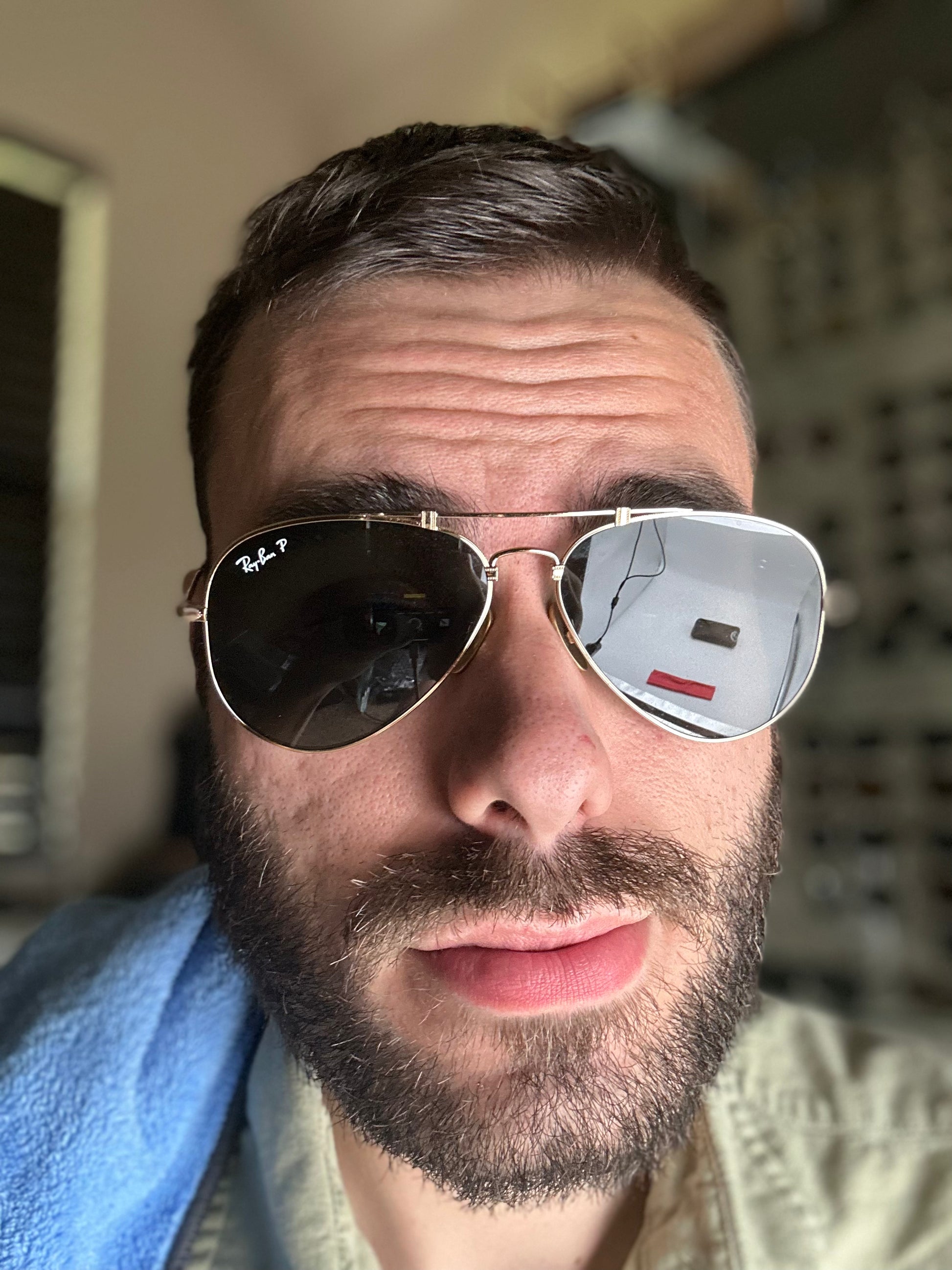 Ray Ban Aviator Titanium 58mm Gold Plated Limited Edition RB8125M