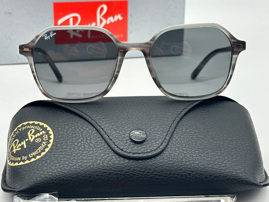Ray-Ban John 53mm RB 2194 Stripped Gray / Dark Gray made in Italy NEW