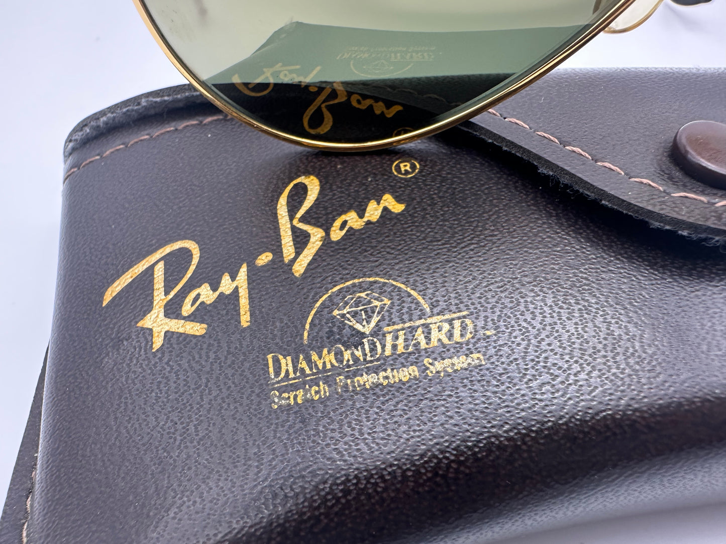 Ray-Ban USA B&L Diamond Hard Aviator Outdoorsman 58mm  W1506 Surviver Cable Temple Tips Preowned