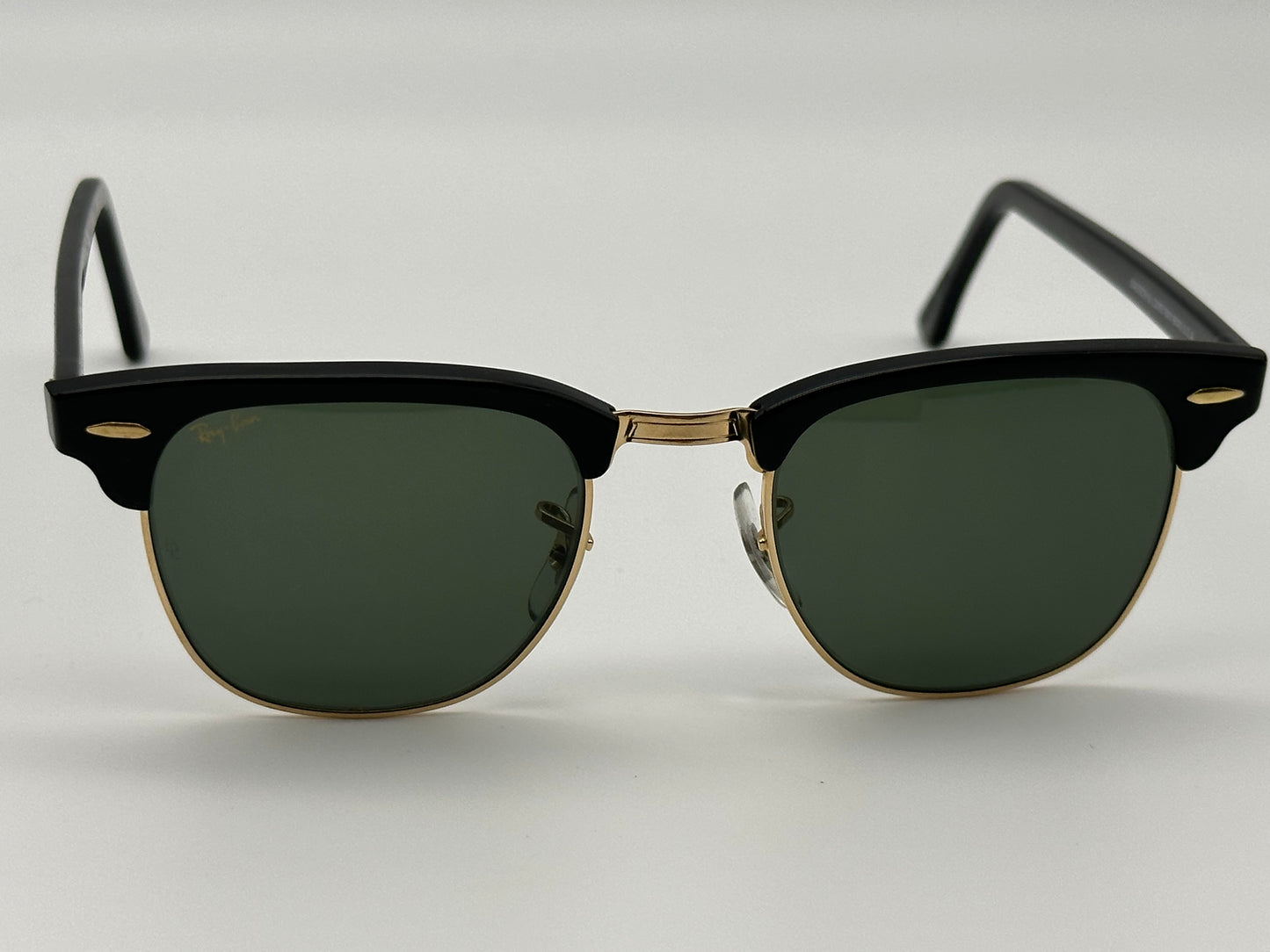 RAY-BAN USA BAUSCH & LOMB Clubmaster 51mm Black Gold G-15 W0366 new old stock
