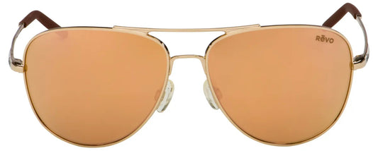 Revo Aviator Windspeed Champagne Mirror Polarized RE3087-04-CH 61mm Gold Sunglasses Italy