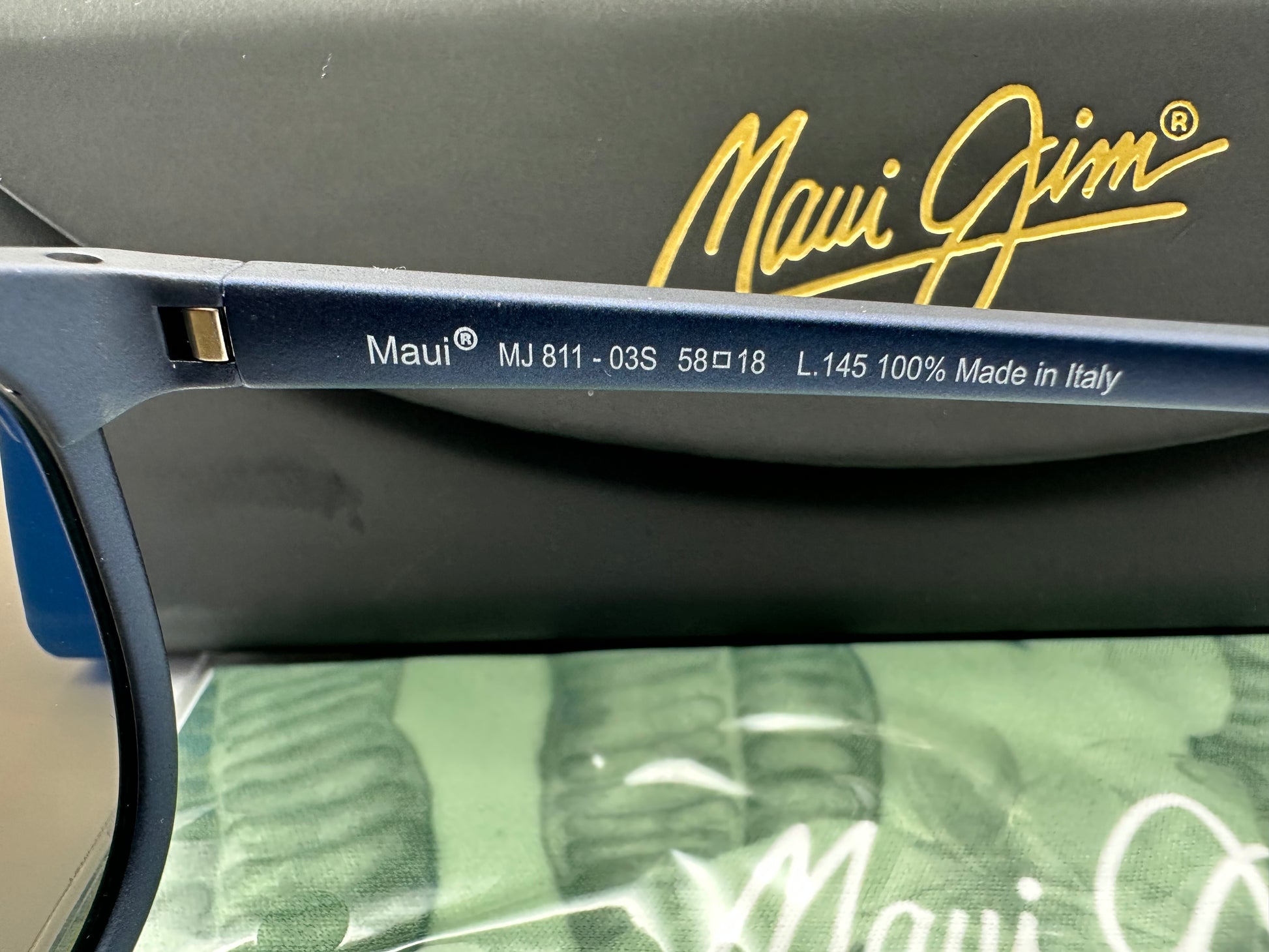 Maui Jim LeLe Kawa 58mm Dark Navy Stripe Blue Hawaii STG Italy NEW Maui Jim LeLe Kawa 58mm Dark Navy Stripe Blue Hawaii STG Italy NEW