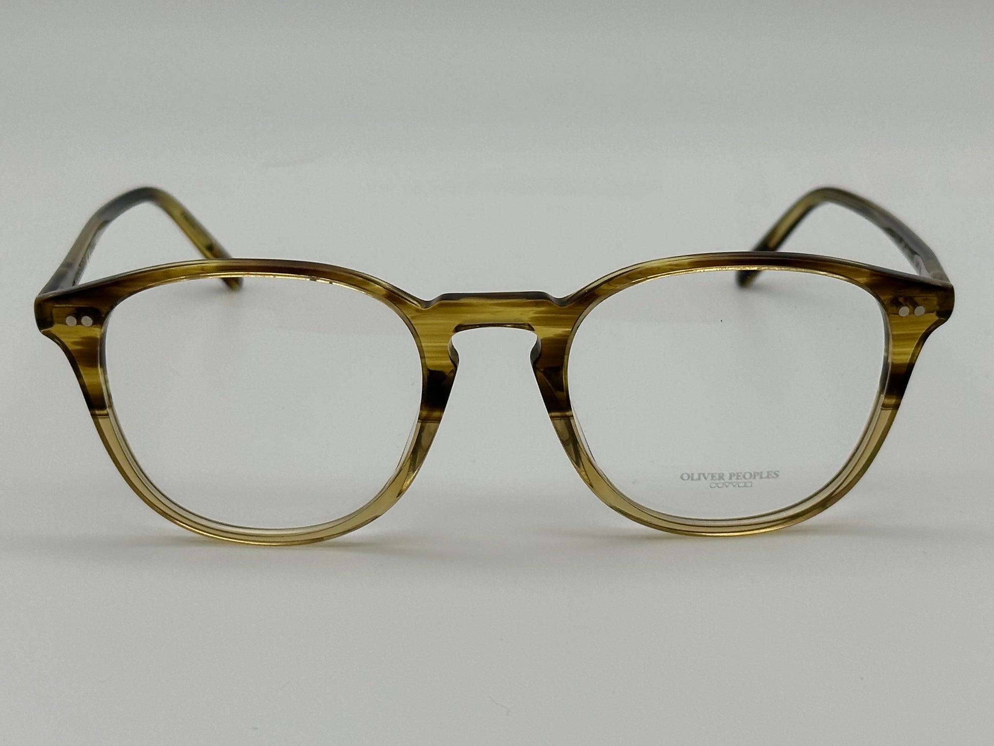 Oliver Peoples Forman R Canary Wood Gradient 51mm Eyeglasses Demo Lens Shade Review Store