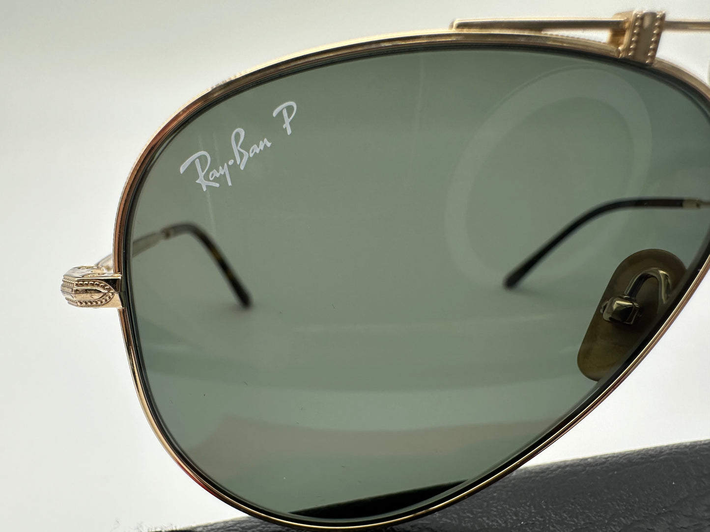 Ray Ban Aviator Titanium 58mm Gold Plated Limited Edition RB8125M 9143 58-14 Made In Japan Preowned