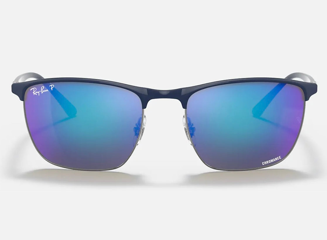 Raybn Rb3686 Ray-Ban RB 3686 Chromance 47mm 92044L BLUE ON GUNMETAL POLAR MIRROR BL ...