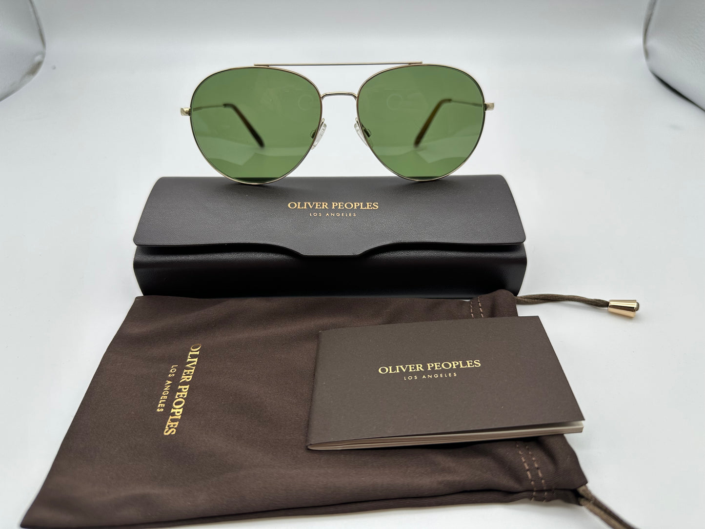 Oliver Peoples AIRDALE 58mm OV 1286S  Soft Gold/Bottle Green Sunglasses