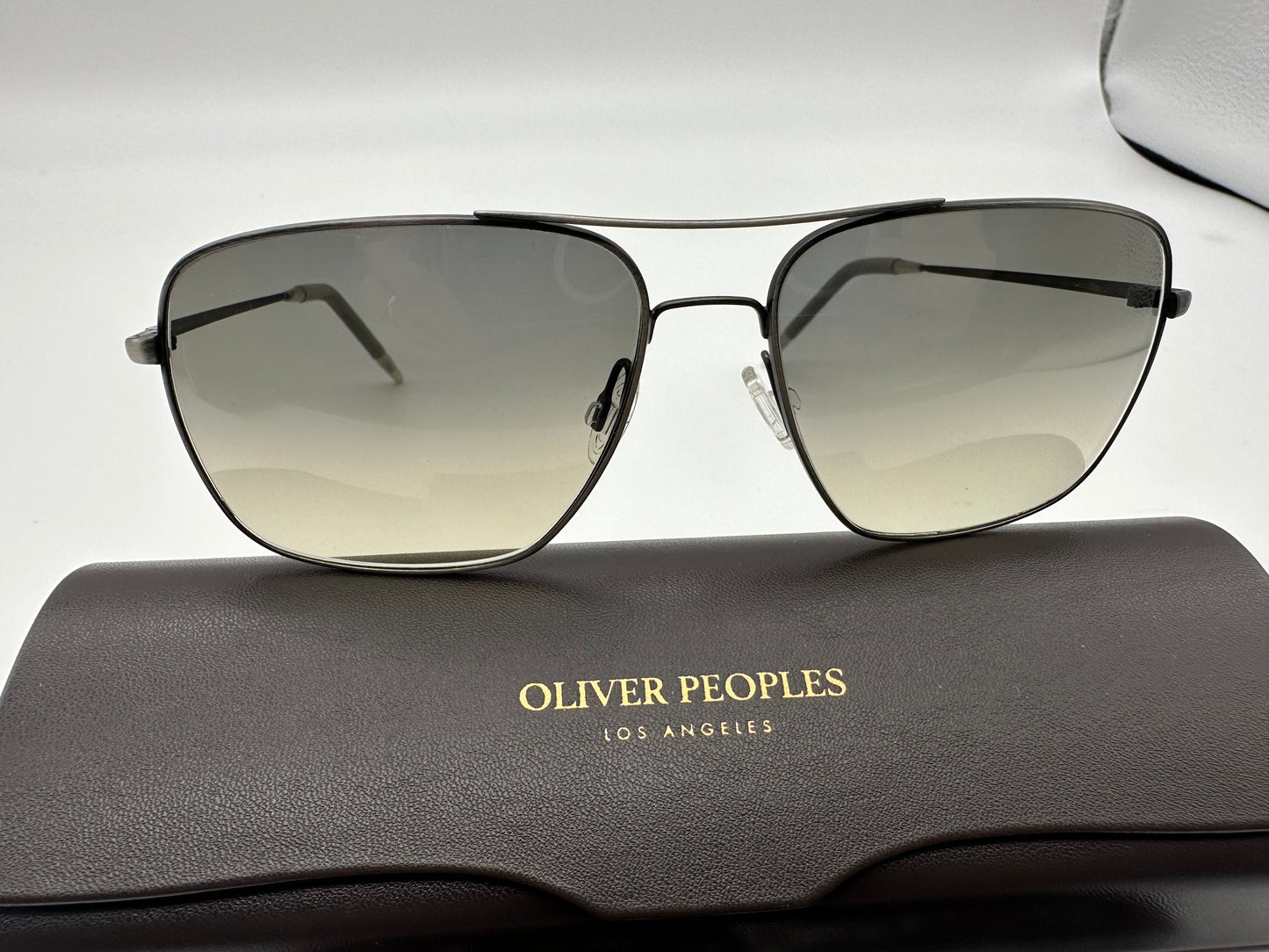 Oliver Peoples Clifton 58mm Antique Pewter Shale Gradient  OV1150S 528932 Open Box