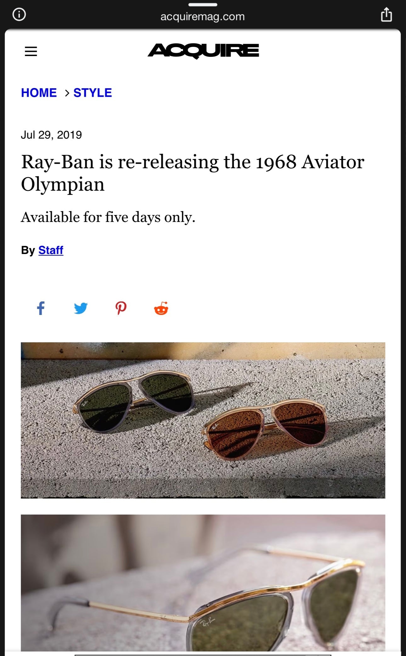 RAY BAN Sunglasses New Aviator Olympian Limited Edition RB2219 W3390 59 13 140