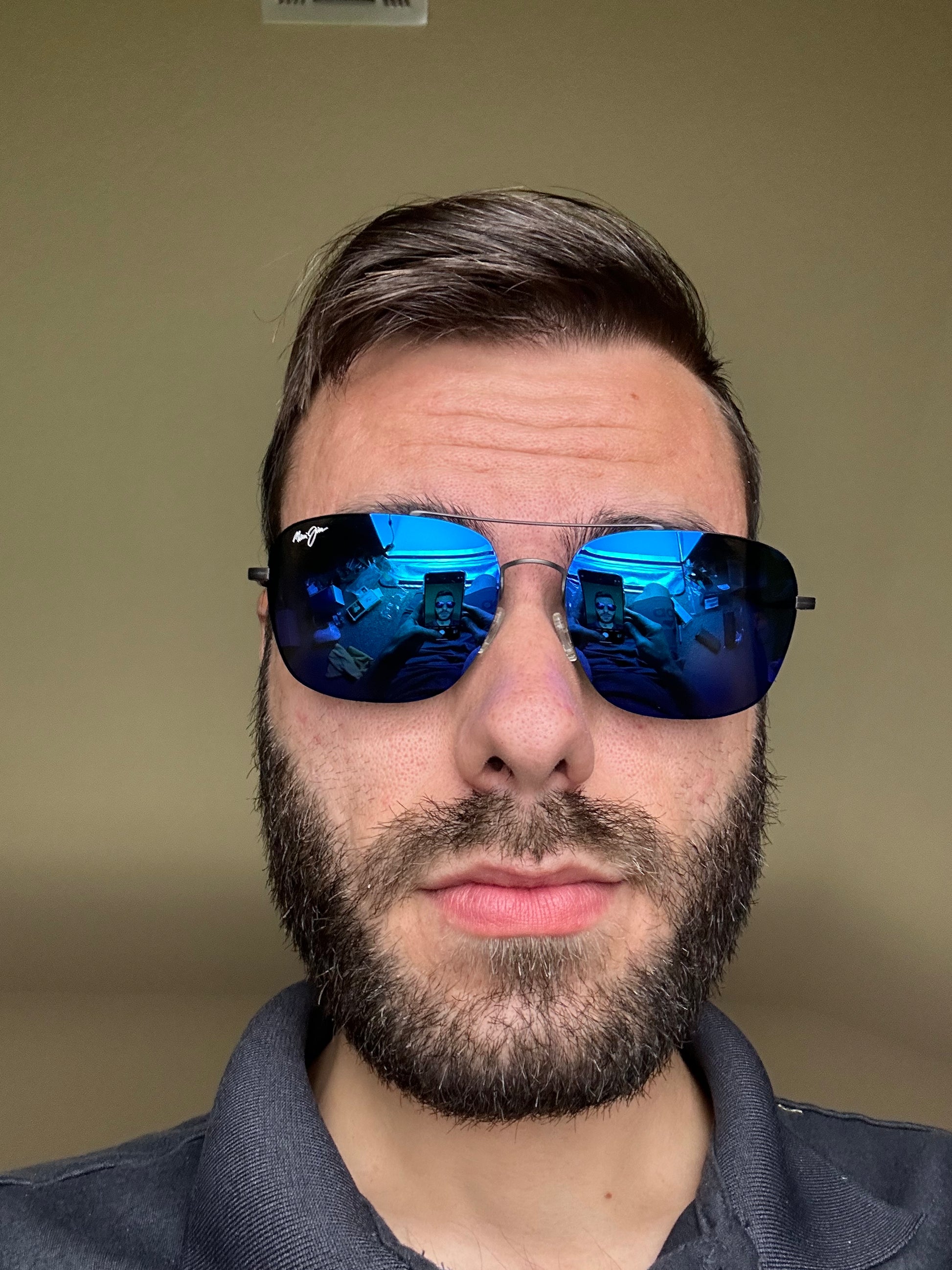 Maui Jim Lava Tube 57mm Blue Hawaii Gunmetal Titanium Japan