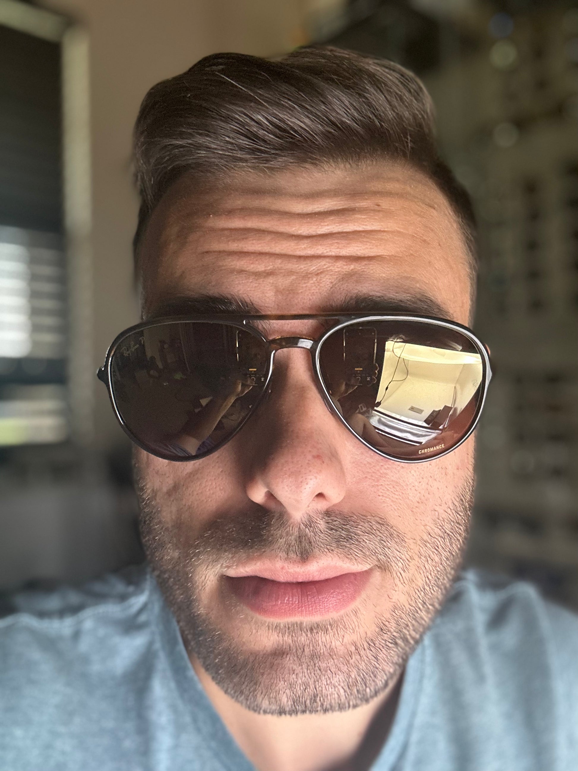 Ray Ban Aviator RB 4320CH 58mm Chromance Light Havana Purple