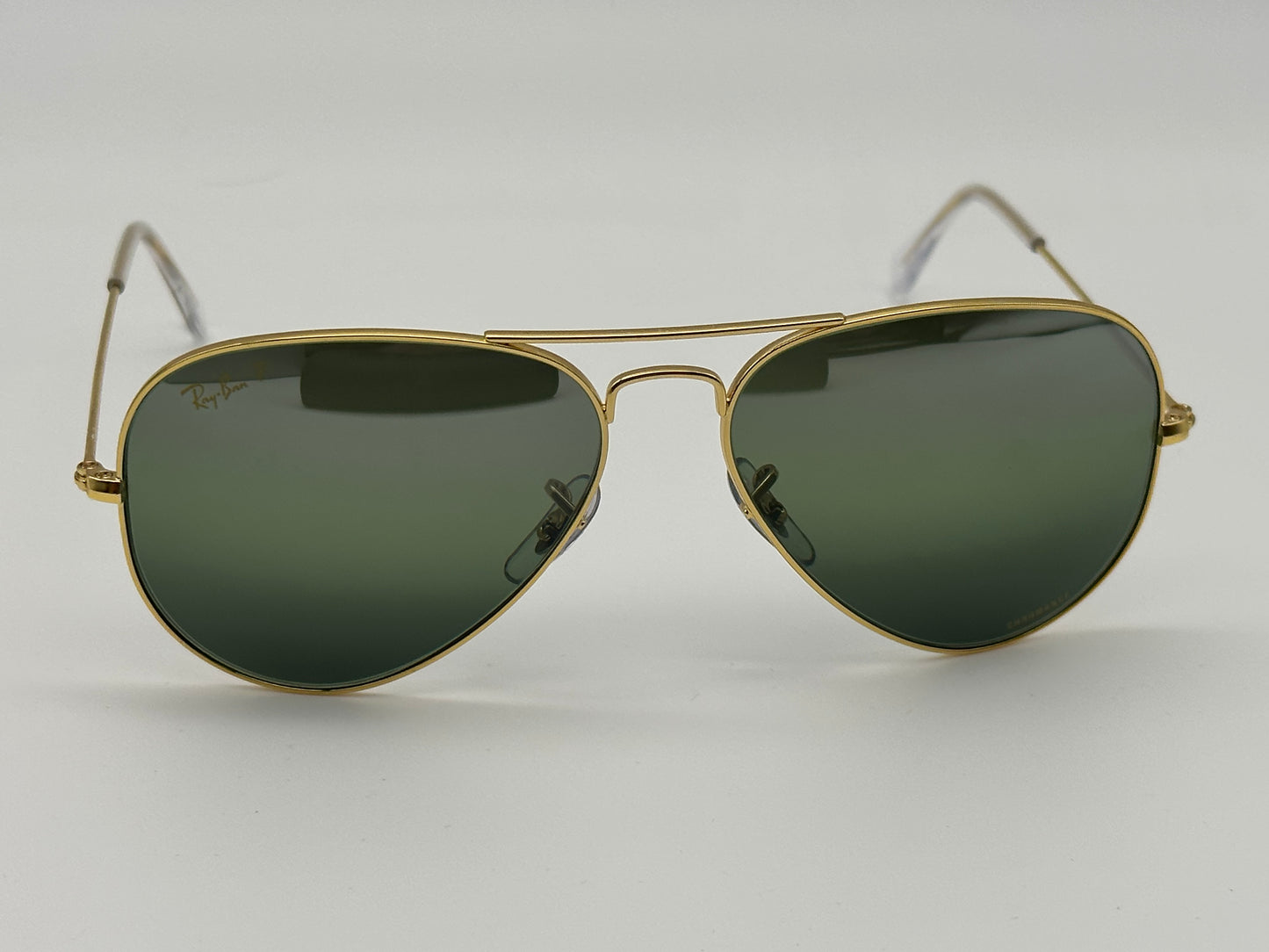 Ray Ban Aviator 58mm Chromance Polarized Silver/Green Sunglasses RB 3025 9196 G4 Italy