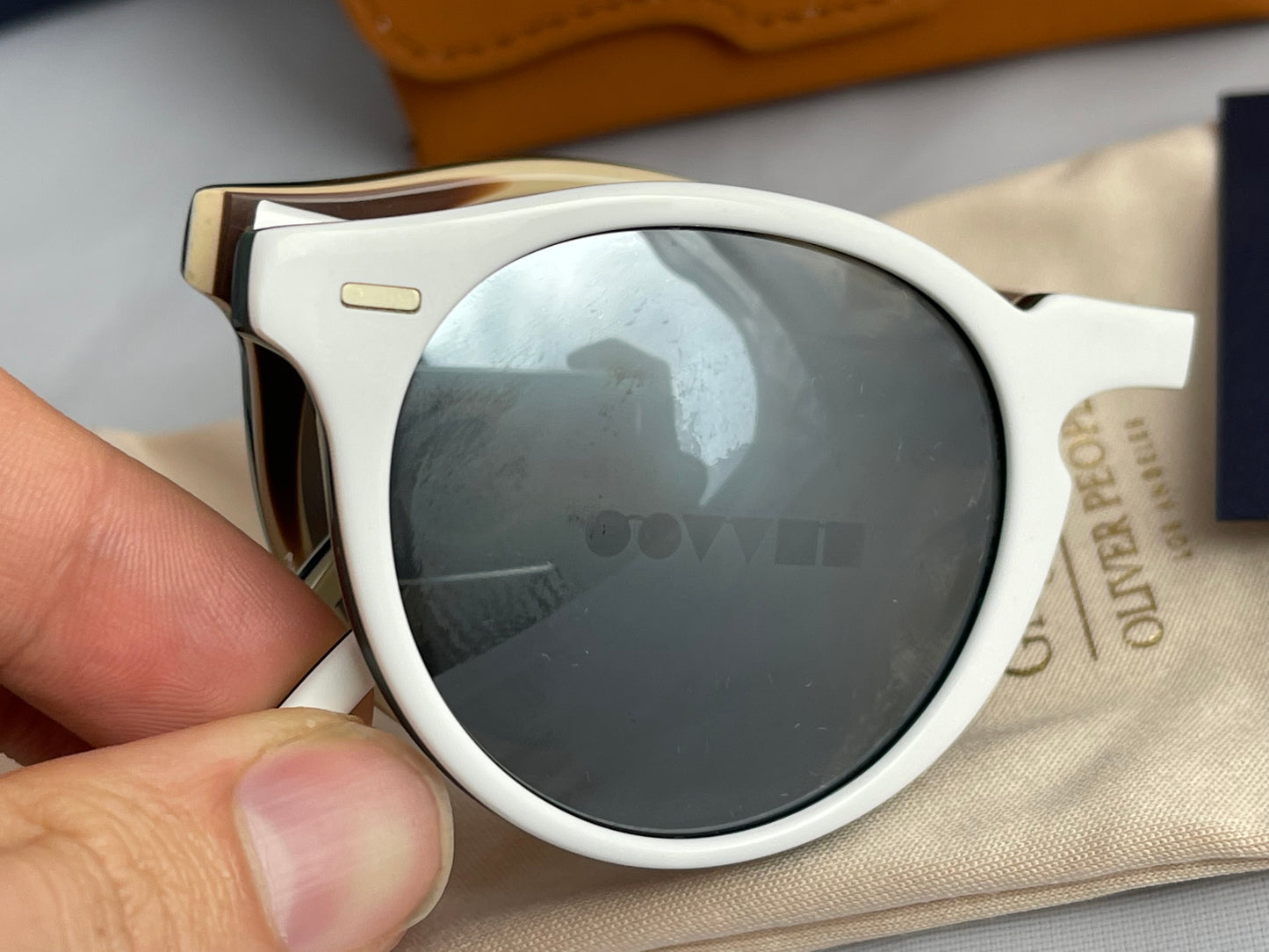 Oliver Peoples  Gregory Peck  47mm 1962 Folding sunglasses OV5456SU White Silver Mirror PREOWNED
