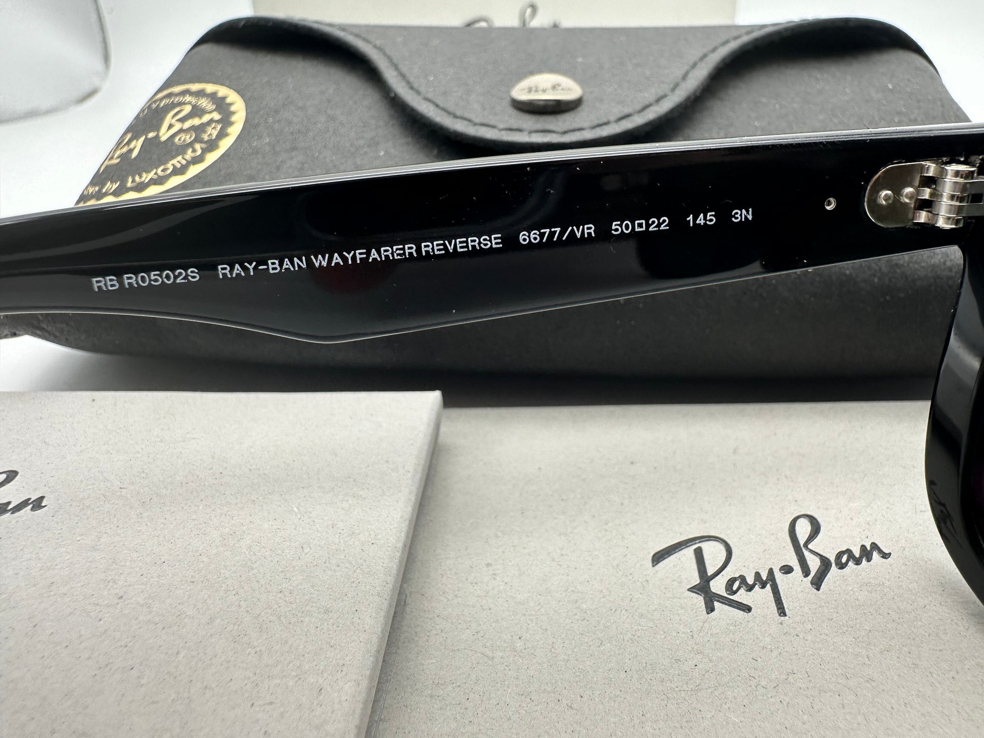 Ray-Ban Wayfarer Reverse 50mm Black / Dark Green RBR 0502s 6677VR Made ...