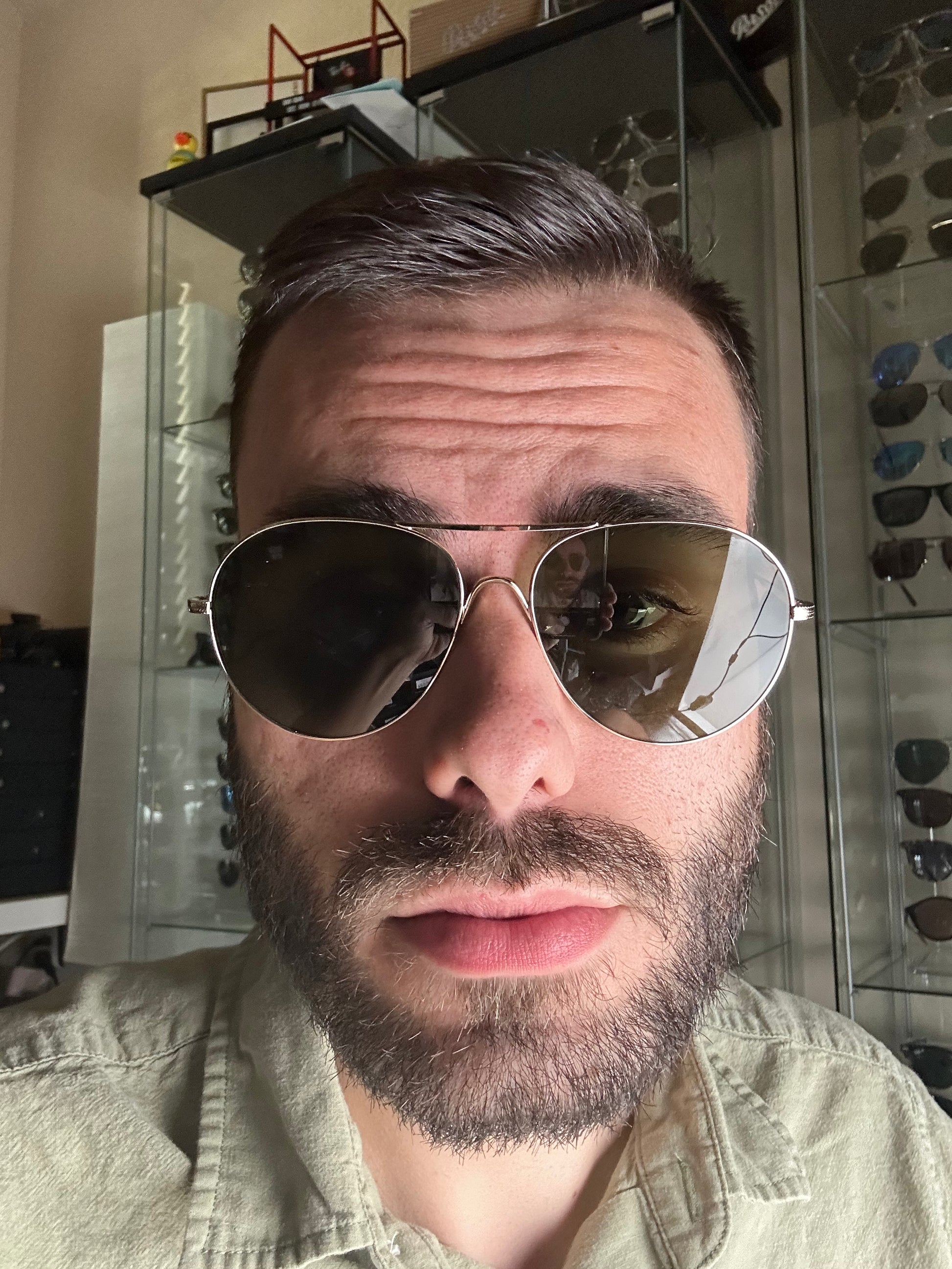 Oliver Peoples Rockmore 58mm OV12185S 503552 Soft Gold Sunglasses Italy New