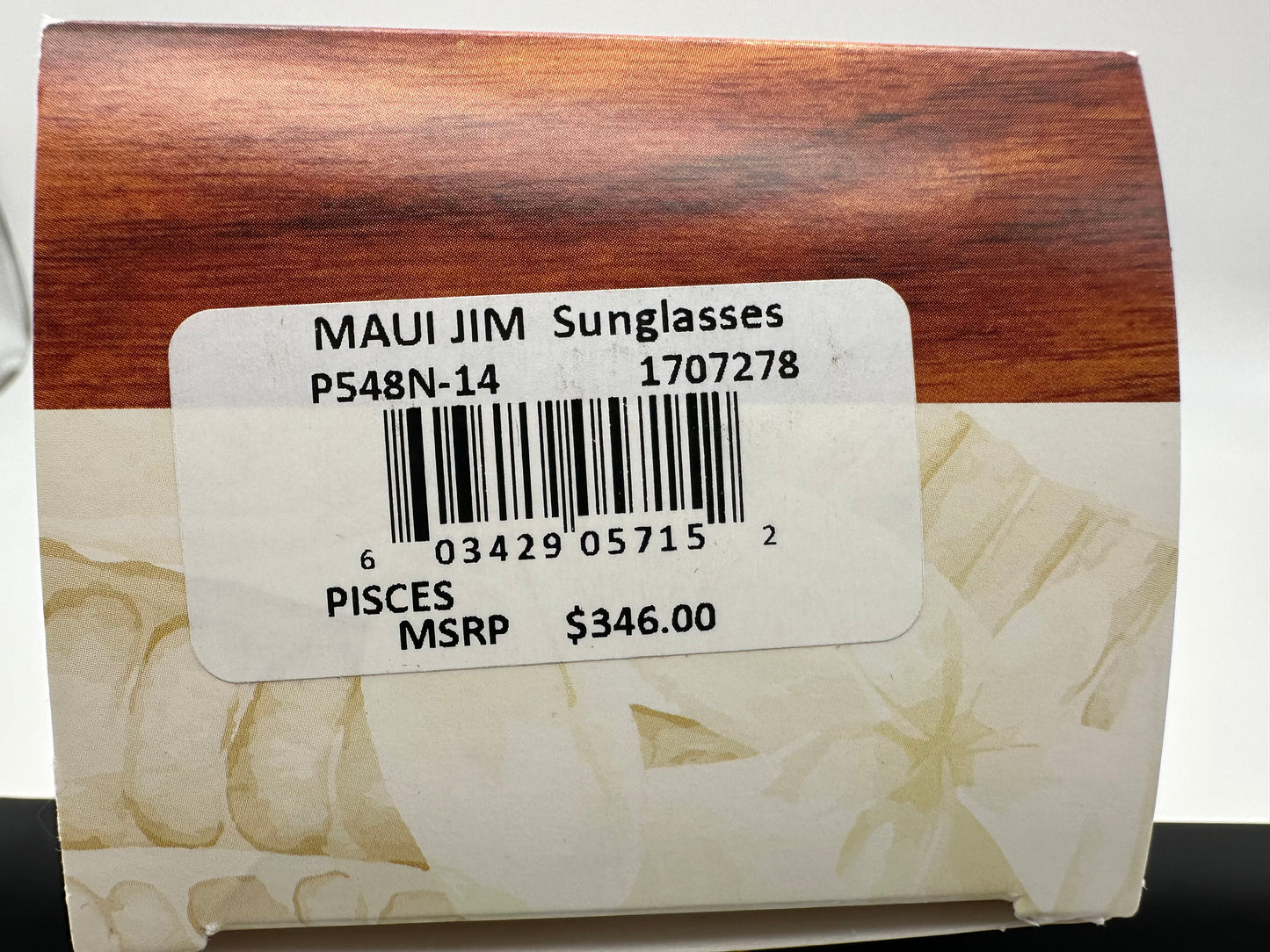 NEW Maui Jim Pisces 52mm Polarized Sunglass Slate Gray Titanium Maui Sunrise Lens Aviator