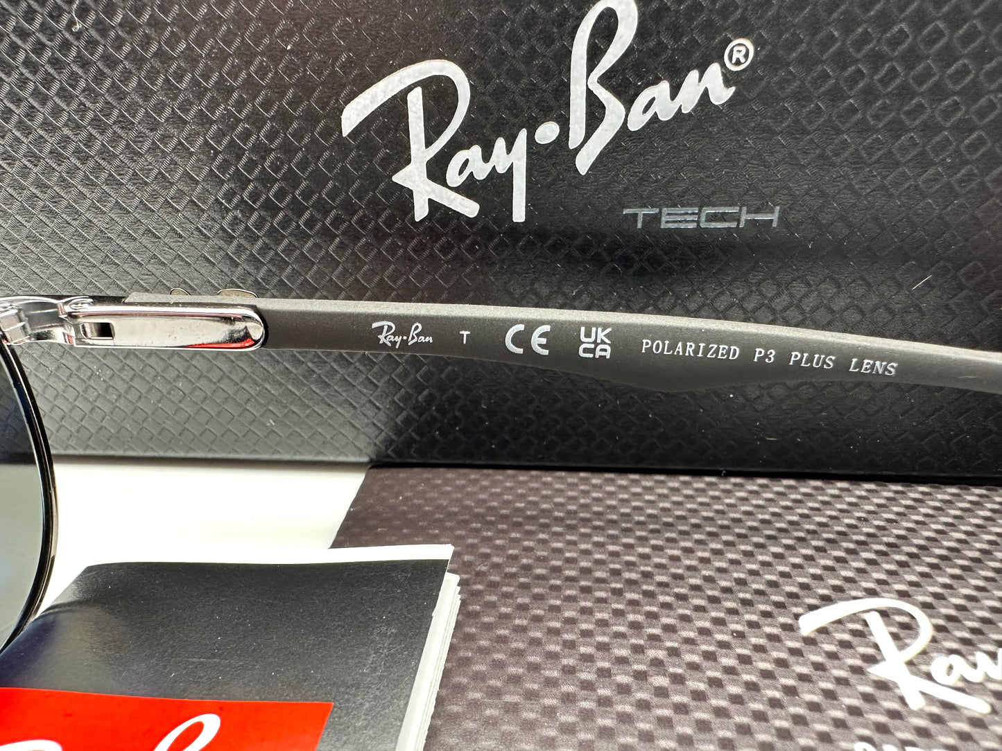 Ray-Ban CARBON FIBRE RB 8313 004/K6 61mm Polished Gunmetal Silver P3 Plus NEW