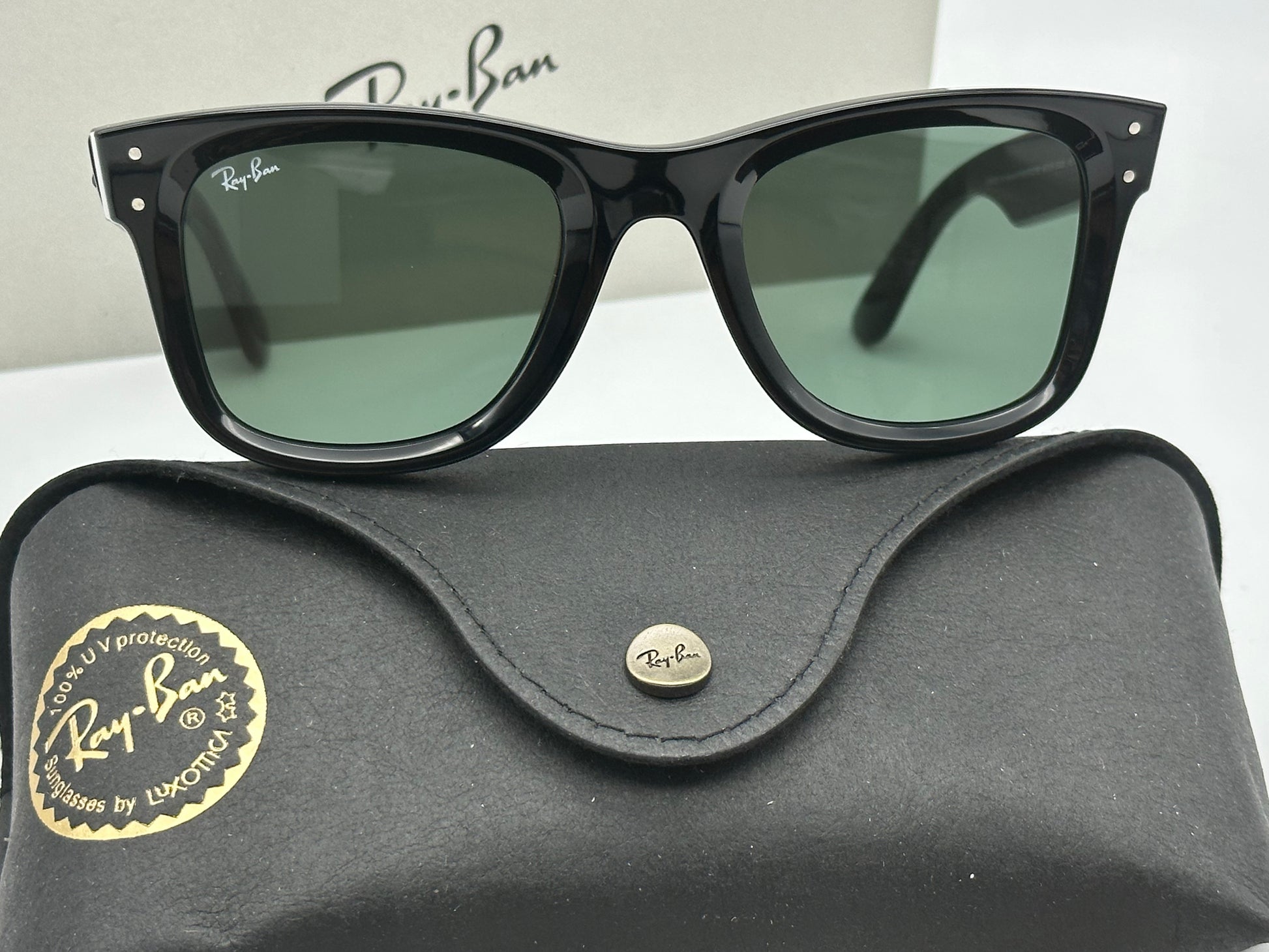 Ray-Ban Wayfarer Reverse 50mm Black / Dark Green RBR 0502s 6677VR Made ...
