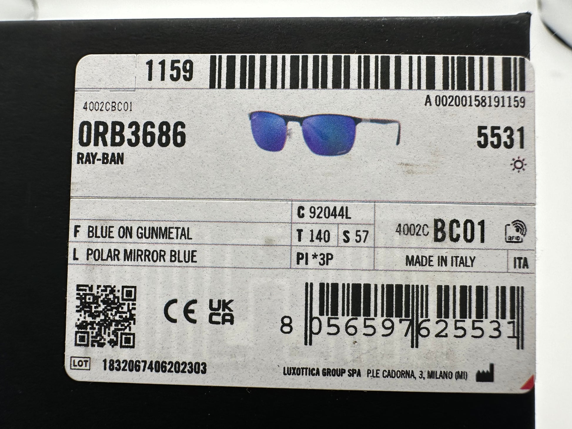 Ray-Ban RB 3686 Chromance 47mm 92044L BLUE ON GUNMETAL POLAR MIRROR BL ...