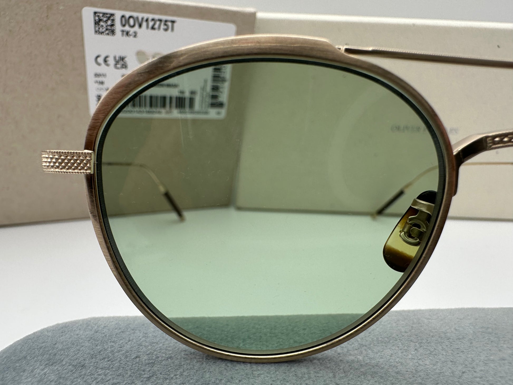 Oliver Peoples TK-2 47mm Brushed Gold Green Wash Demo OV1275T 5311 Oliver Peoples TK-2 47mm Brushed Gold Green Wash Demo OV1275T 5311